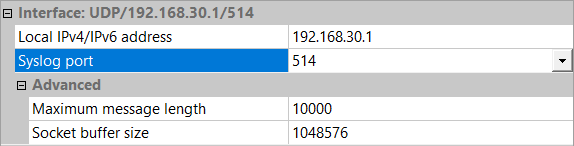 Server Configuration - UDP Network Interfaces