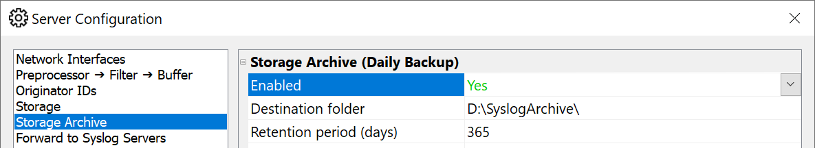 How to Activate Syslog Archive
