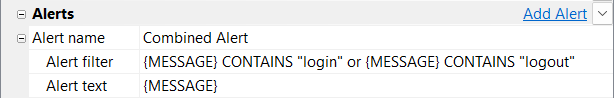 Single email alert with combined alert filter