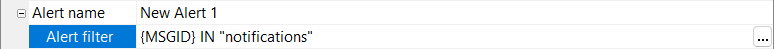 Email alert that check message field against the list
