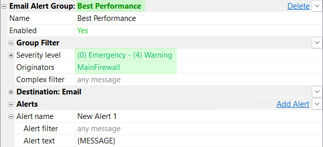Email Alert Group - Worst Performance Example