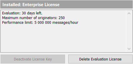 Activate Evaluation License Details
