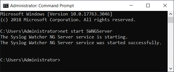 How to start Syslog Watcher using Windows shell