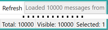 Toolbar and Status bar with 10000 syslog messages