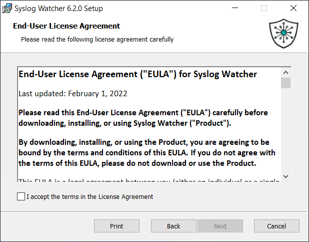 Syslog Watcher - End-user License Agreement