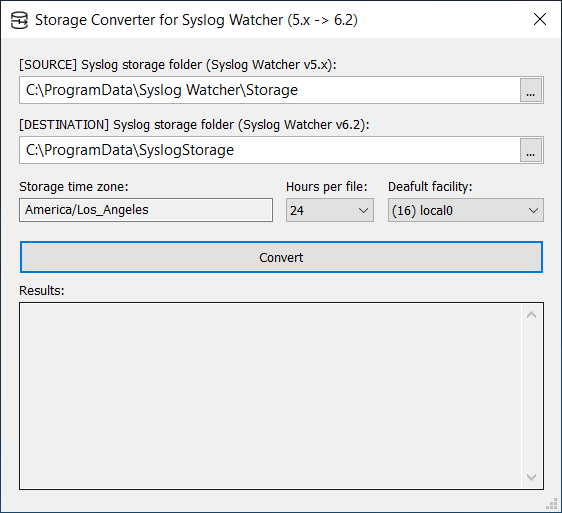 Syslog Watcher - Storage Converter
